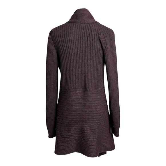 Baby Alpaca Womens Sweater Purple open front Cardigan Twee Preppy Medium Layers - Picture 5 of 7